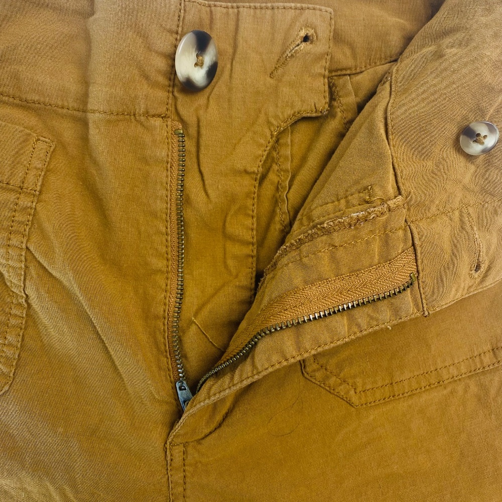 ANTHROPOLOGIE Linen Blend Crop Wide-Leg Pants in Tan Size 25 - Picture 5 of 10